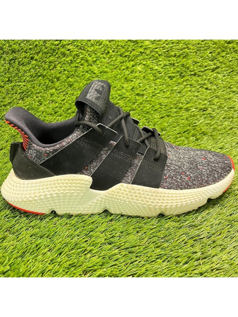 Adidas Prophere Mens Size 8.5 Black Solar Red Athletic Running Shoes Sneakers